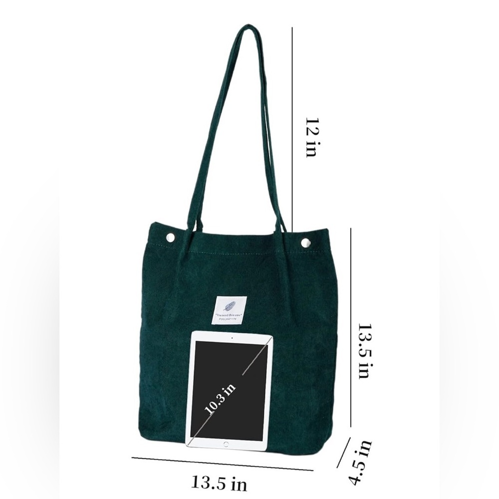 Women’s tote bag corduroy light weight - Picture 2 of 6